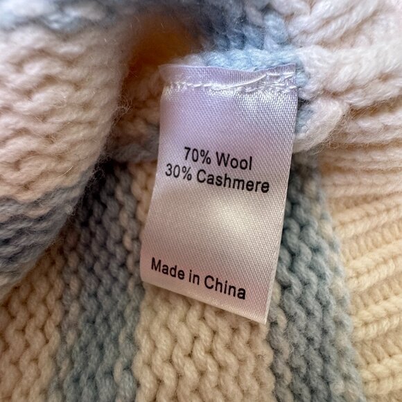 La Ligne Marin Striped Wool and Cashmere Sweater Cream and Periwinkle Size S - Picture 11 of 15